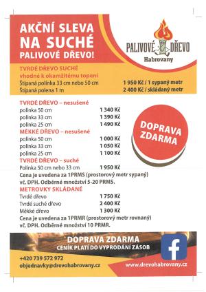 Palivové dřevo - akční sleva