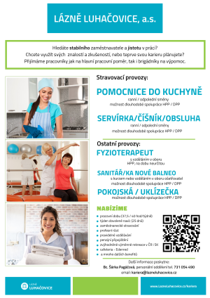Lázně Luhačovice, a.s. - nabídka práce