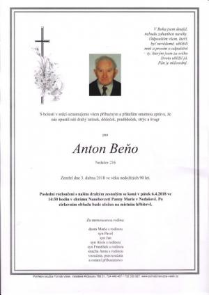 Anton Beňo, Nedašov 216