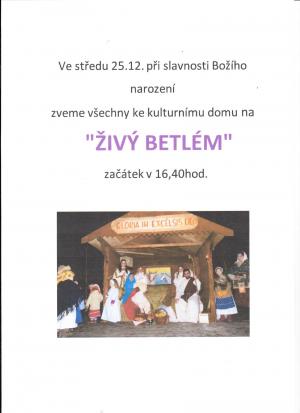 Pozvánka - Živý Betlém