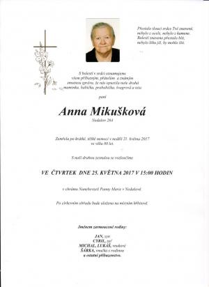 Anna Mikušková, Nedašov čp. 264