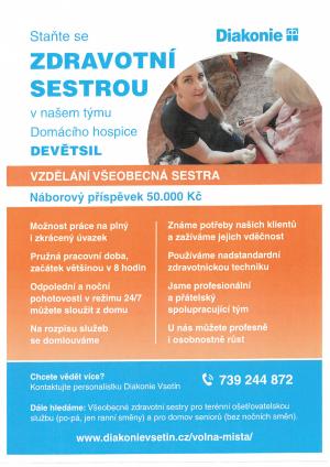 Diakonie Vsetín - zdravotní sestra